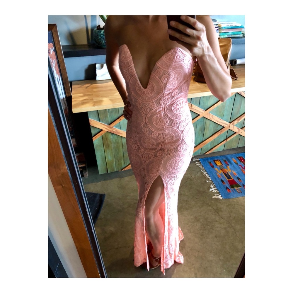 Paradisco Sexy Peach Evening Gown